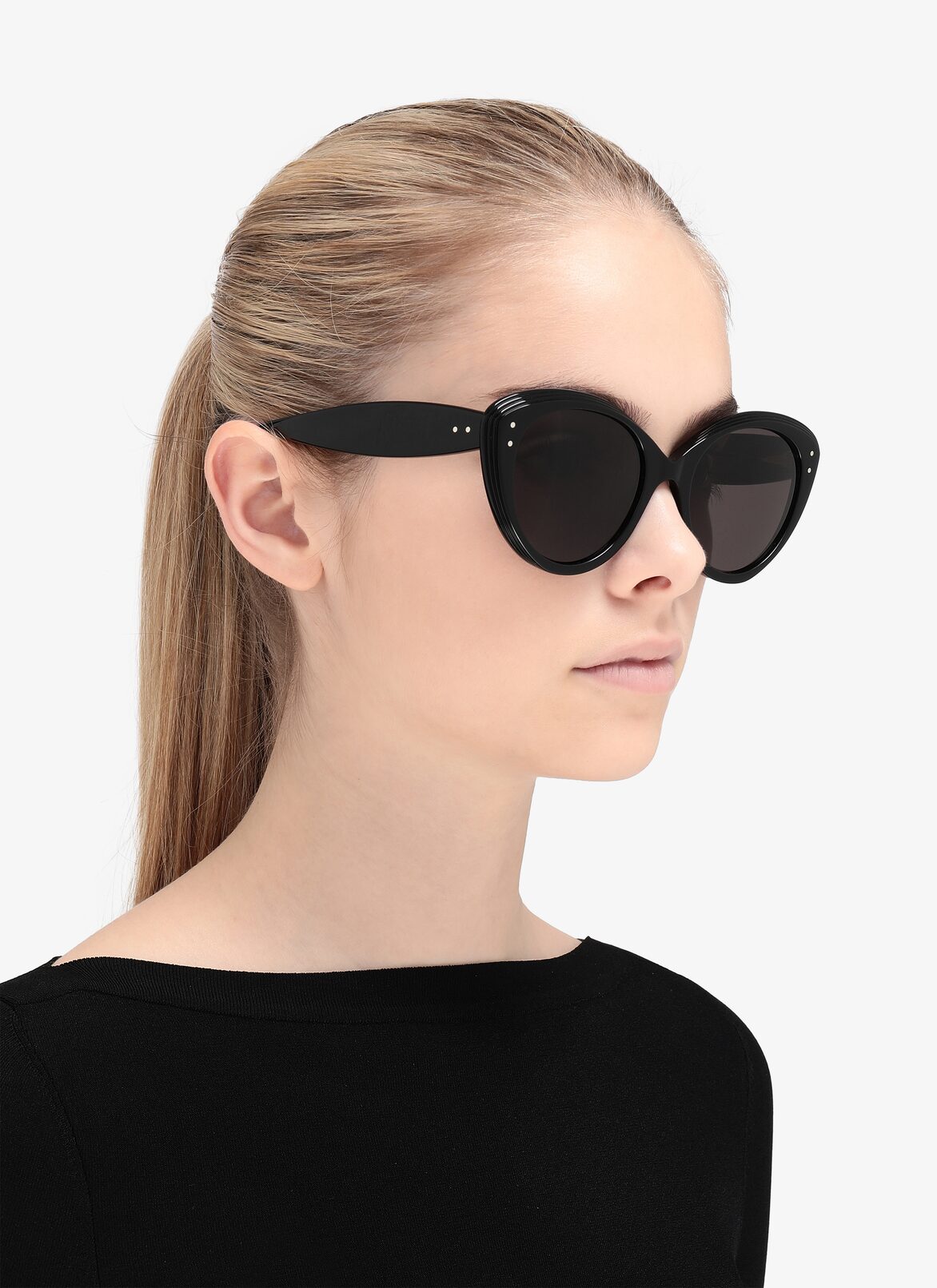 Lunettes De Soleil Œil De Chat Noires ALAÏA LUNETTES DE SOLEIL ŒIL DE CHAT NOIRES NOIR-NOIR-GRIS